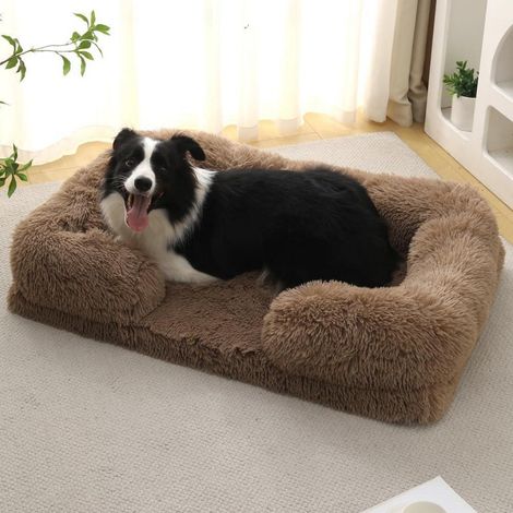 Lit orthopédique pour chien XXL (130x90cm) avec mousse alvéolée, Khaki
