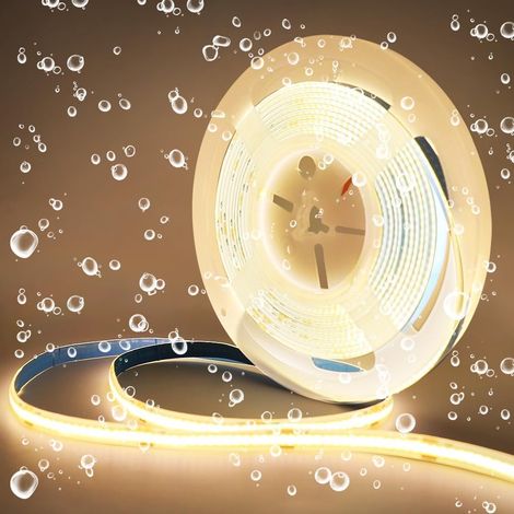 Ruban LED COB 24V IP65 blanc chaud 3000K 5m sans alimentation (1/5)