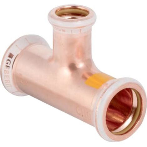 Geberit Mapress Raccordo a T in rame ridotto (gas), DN 25 / 12 / 25, dø 28 mm, 34588
