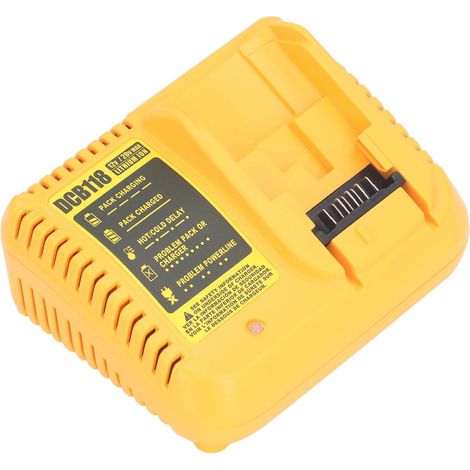 Caricabatterie rapido DCB118 per batterie al litio Dewalt 12V-20V MAX, compatibile con DCB115, DCB107, DCB105, DCB102, giallo