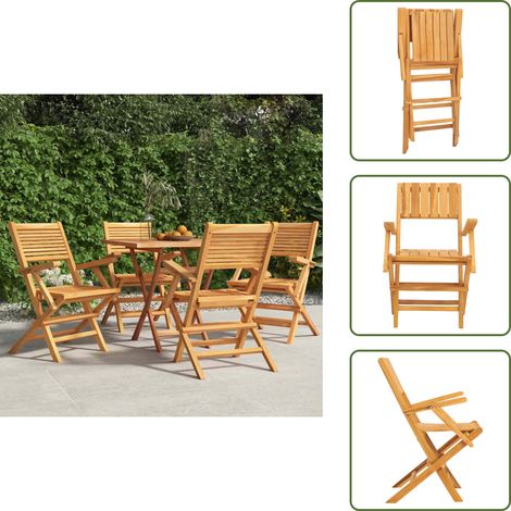 Gartenstühle 4 Stk. Klappbar 55x62x90 cm Massivholz Teak - Teakholzmöbel - Gartenstühle - Klappstühle - Outdoor Möbel - Balkonmöbel (1/5)