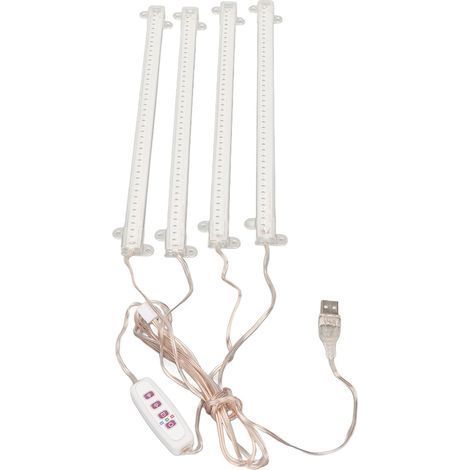 Indoor-Pflanzenlampe für Sukkulenten, 4 Leuchtenköpfe, USB-Anschluss, dimmbar, Timer, Vollspektrum, 4000K Sonnenlicht, 168 LEDs (1/5)