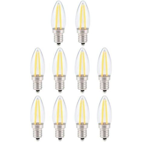 Ampoule à filament LED rétro à intensité variable, ampoule LED E12 2W blanc chaud avec protection des yeux (1/5)