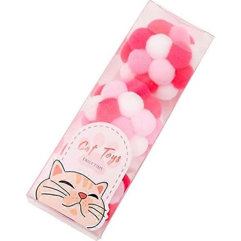 Set mit 3 Plüsch-Katzenbällen mit eingebauter Glocke, interaktives und weiches Spielzeug für Katzen.