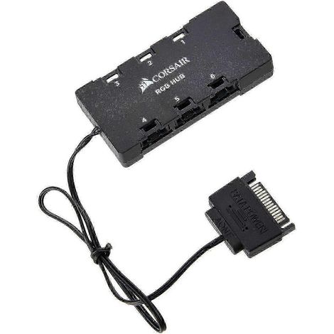 Hub pour ventilateurs Corsair à 6 ports RGB LED pour Lightning Node Pro Commander Crystal