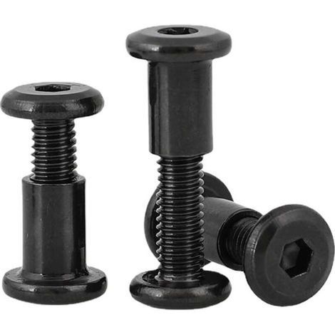 Bardusch - M4x12mm 25 Paires Vis De Connecteur D'armoire,Connexion,Assemblage Meuble en Acier Inoxydable A2 V2A Dacromet Noir (25 Vis Pour Meubles, 25 écrou à Douille)