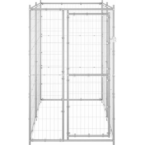 Maison Exclusive - Perrera de exterior de acero galvanizado 110x2 (1/5)
