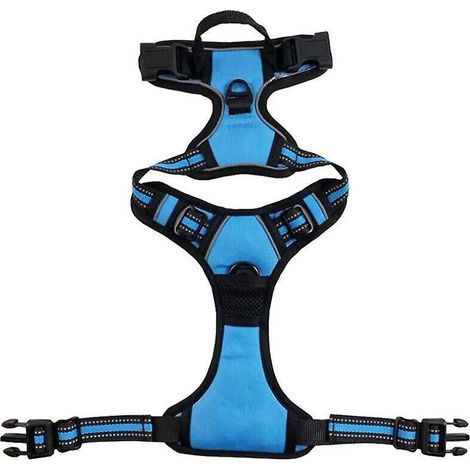 Accessoires, Harnais d'extérieur réglable pour animaux de compagnie avec matériau Oxford réfléchissant pour chiens de petite, moyenne et grande taille (M, Bleu 2022) (1/5)