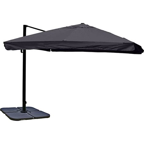 Ombrellone catering 3x3m (Ø4,24m) poliestere/alluminio 23kg antracite con supporto 040003325