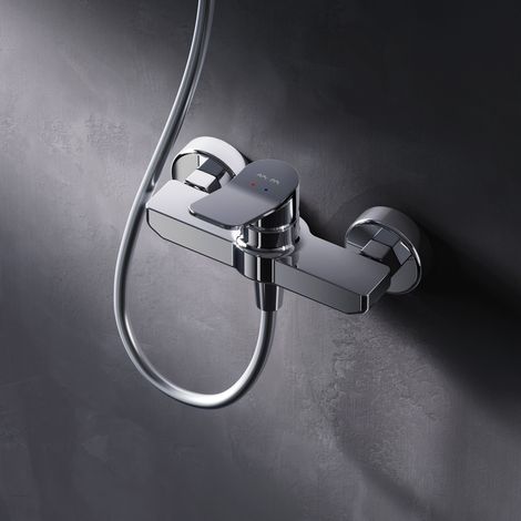 AM.PM Mitigeur Douche Chrome Robinet Douche Main Monté Mur pour Salle de Bains Mélangeur Douche en Laiton