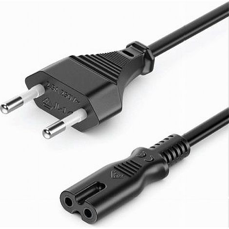 Câble D'alimentation Fiche 2.5a Prise Bipolaire Type 1mt F-al03 Pc Moniteur Imprimantes (1/3)