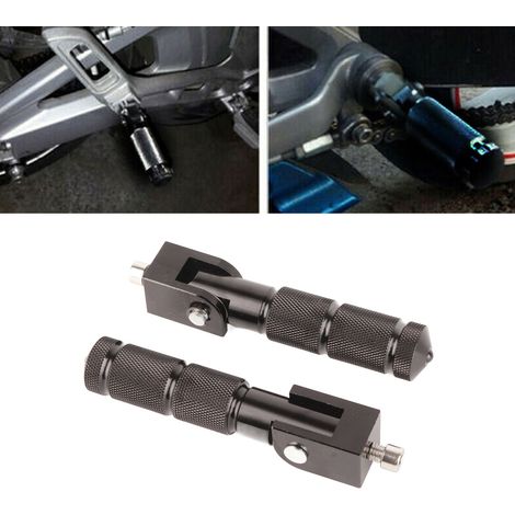 Universelle schwarze Aluminium-Fußstütze für Motorräder und Elektrofahrzeuge, um 90° klappbar, 8 mm Stützstange. (1/5)