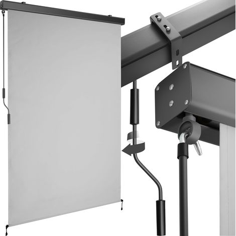 Store banne verticale 2 supports muraux 120 x 250 cm gris clair (1/5)