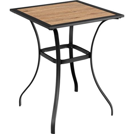 70cm Patio Square Bar Table Outdoor Bar Height Bistro Table W/ Steel Frame (1/5)