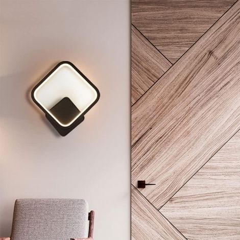 MINKUROW Lampada Da Parete A Led Lampada Da Parete Per Interni In Bianco E Nero Arte Semplice Decorazione D'interni Illuminazione Da Parete In Metallo Lampada Da Letto Moderna Per Corridoio (1/5)
