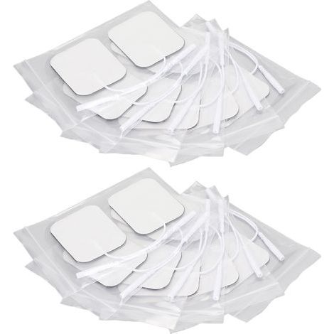 12 électrodes autocollantes TENS rectangulaires, patchs de rechange 2 mm pour électrostimulation (1/5)