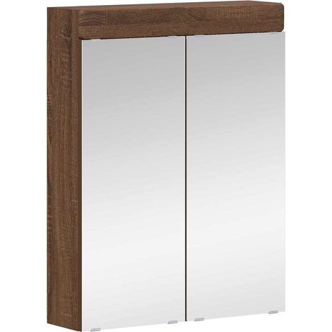 Maison Exclusive - Badezimmerspiegelschrank TULUM Braun Eichen-Op