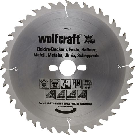 wolfcraft - Discos para sierras circulares de mano serie verde (cortes semigruesos y rápidos) - ref.6668000