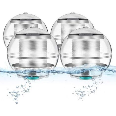 Poolbeleuchtung, Solar-Schwimmleuchte mit 7 Farbwechsel-LEDs für Wasserspiele im Garten, auf der Terrasse, in der Galerie oder am Pool (4 STÜCK) (1/5)