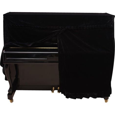 Upright piano cover, gold velvet upright piano cover, piano accessories, black, 152 x 60 x 110 cm