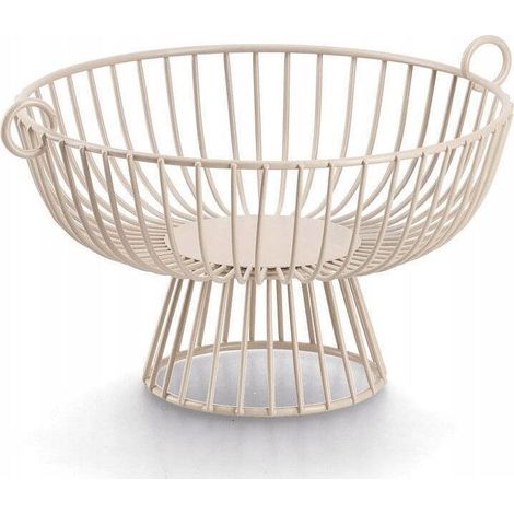Zeller Cesta de Frutas de Metal Beige Nude Minimalista
