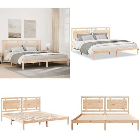 Giroletto Extra Lungo senza Materasso 180x210 cm Legno Massello - Letto extra lungo - Letto con testiera