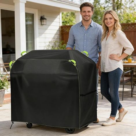 Couverture de barbecue résistante et imperméable et résistante à l'eau pour cuisine, extérieur, balcon, patio, garage, camping et (1/5)