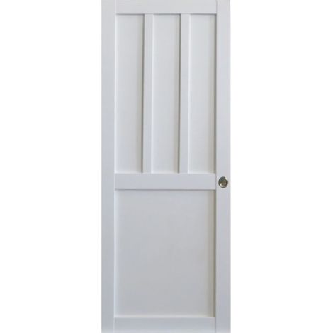 Puerta corredera de taller blanca de 2 paneles H204 x L73 cm, conchas Gd Menusería (1/3)