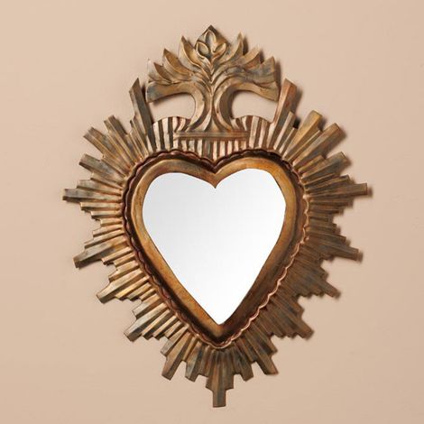 Miroir Ex voto strié bronze 31x24x1cm (1/3)