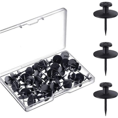 50 punaises doubles noires pour tableaux, petites têtes, crochets décoratifs muraux (1/5)