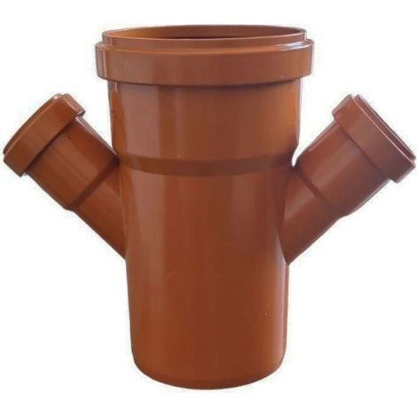 BRAGA RIDOTTA DOPPIA 45 ° AD INNESTO IN PVC RAL 8023 - EE ¸100/ EE ¸50/ EE ¸50 RAL 8023