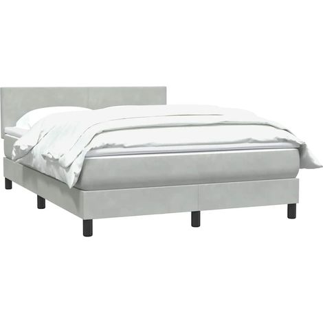 Boxspringbett mit Matratze Hellgrau 160x210 cm Samt vidaXL