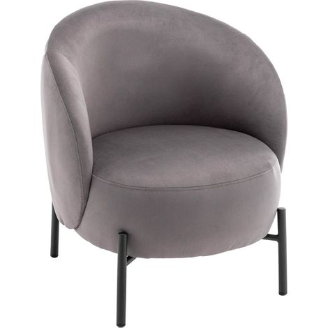 Fauteuil relax en métal et tissu gris (1/5)