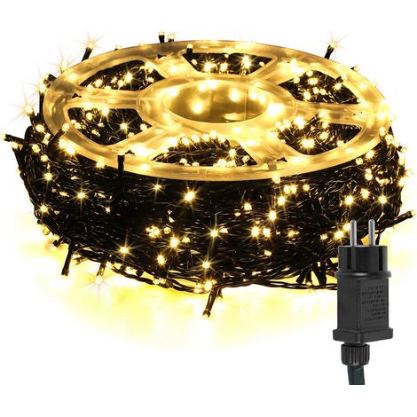 TolleTour Catena luminosa LED 100m 500LED con 8 modalità catena esterna per interno Natale matrimonio festa giardino decorazione bianco caldo (1/5)