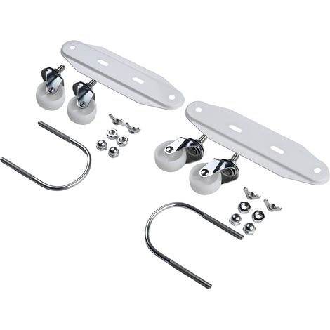 Set di 2 supporti per radiatori elettrici, supporti speciali per puleggia mobile per radiatori elettrici, puleggia per olio Ting, base per olio Ting, ruota universale per radiatori, bianca (1/4)