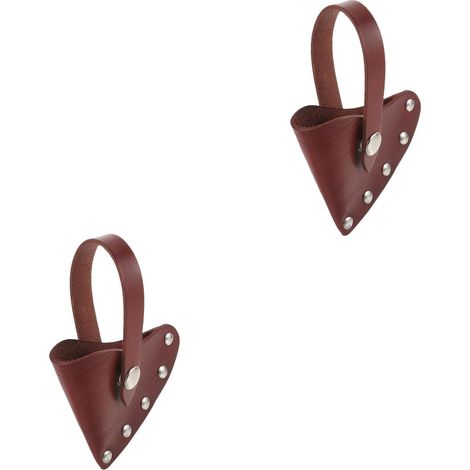 2 Pièces Jeu De Haches De Guerre Scie à Main à Fendre Portable En Plein Air Accessoires De Camping Housses De Portables Manche De Hachette Tête De Cuir (1/5)