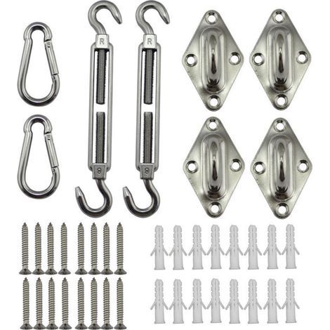 5-Zoll (12,7 cm) Edelstahl-Befestigungsset für rechteckige und dreieckige Sonnensegel aus Edelstahl 304, robustes Befestigungszubehör für Sonnensegel (1/4)