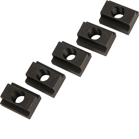 5 écrous en T à finition oxydée noire, filetage M12, pour rainures en T de tables de machines-outils, lot de 5 (1/5)