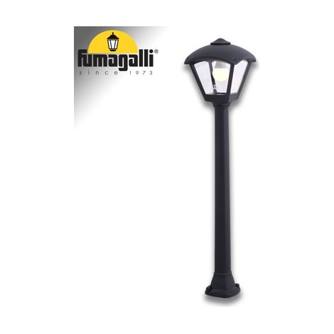 Dario lampione 1xe27 8,5w con pulsante cct (3 colori) ip55 l.24xw.24xh.97,5cm resina nera