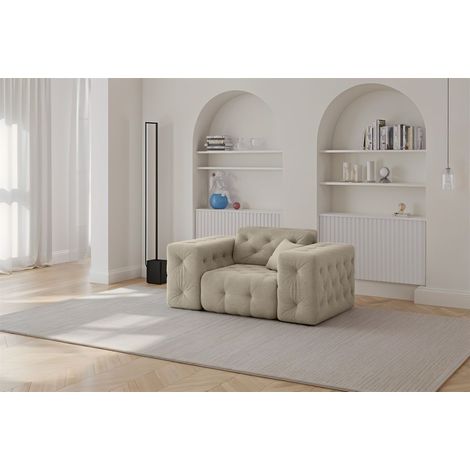 Sessel Designersessel CHANTAL in Stoff Moly Beige (1/5)
