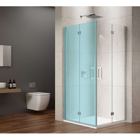 Gelco Loro - Puerta de ducha plegable de 90 cm, cristal transparente/cromo GN4790 (1/5)