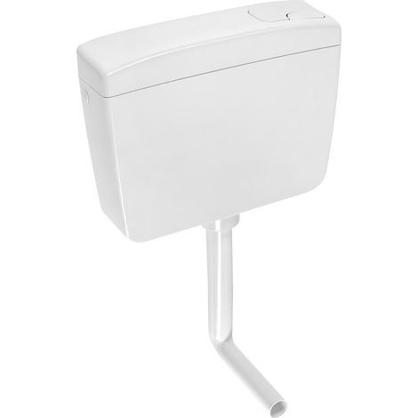 Réservoir de toilettes en plastique avec bouton DUAL, 4-8 L, blanc (1/2)
