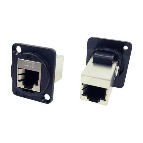 Adattatore da pannello FTP RJ45 Cat6 a RJ45 Cat6 Adattatore incasso CP30222SX CP30222SX Cliff Contenuto: 1 pz.