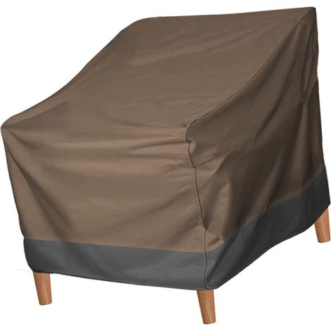 Housse chaise jardin tissu Oxford imperméable revêtement argenté protection meuble extérieur terrasse balcon 80x85x91.5cm (1/4)