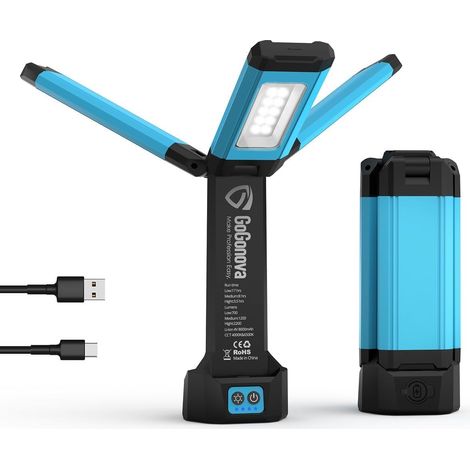 Projecteur de Chantier LED à Batterie, Lampe de Travail Portable avec Batterie 8000 mAh, Aimant, 700/1200/2200 LM, 4000/6500 K, Lampe de Camping pour Garage, extérieur, Camping, Chantiers (1/5)