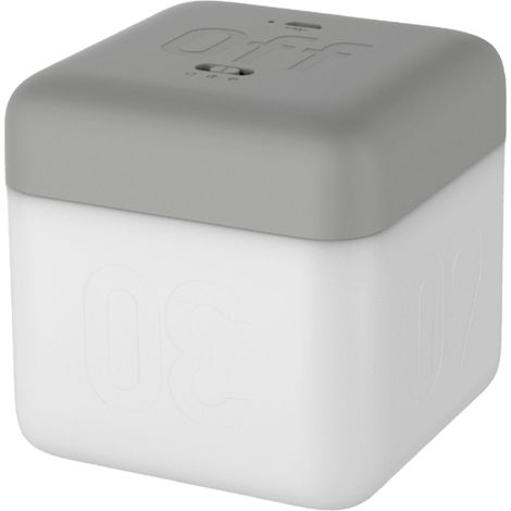 Lámpara de noche recargable con forma de cubo, temporizador, 2 niveles de brillo, luz blanca cálida de 3000 K, lámpara de mesita de noche USB. (1/5)