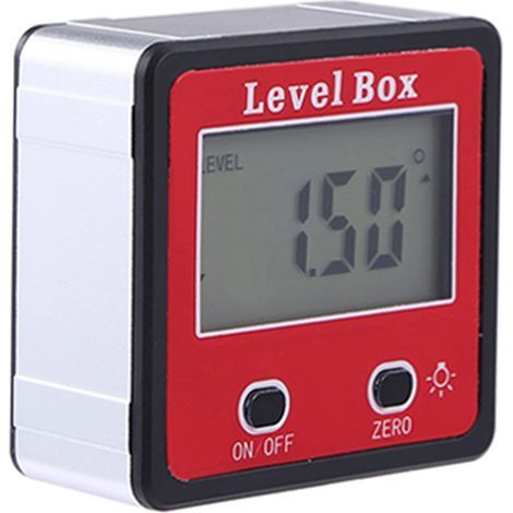 Rapporteur d'angle LCD Numérique Inclinomètre 4-90°,Mesureur d'Angle Electronique Rouge de Haute Précision pour Menuiserie, Bâtiment, Automobile (1/5)