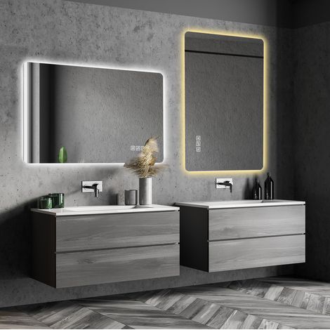 Espejo baño LED retroiluminado antivaho 60x100 cm OKMYHOME (1/5)