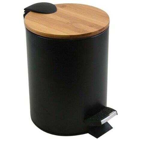 QORVA-SANS MARQUE Poubelle de salle de bains SPIRELLA Adonis 3 litres noir bois
