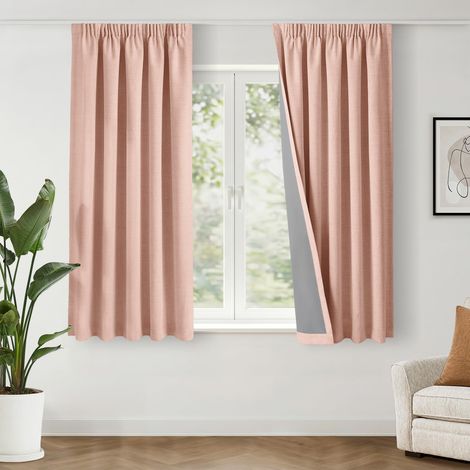 Rideau Occultant Thermique 140 x 160 cm Lot de 2, Rose Blush (1/5)